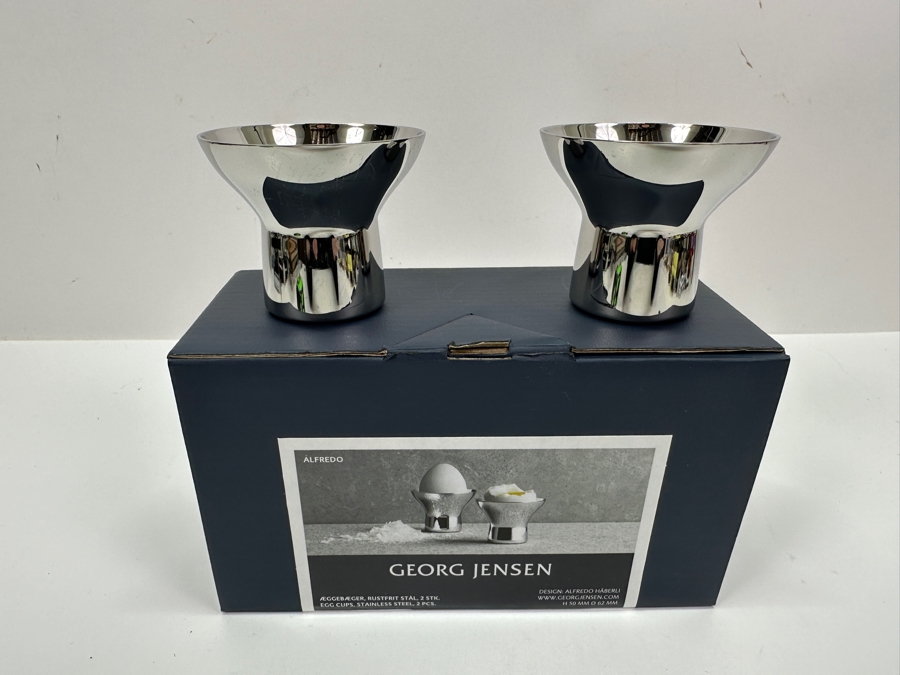Georg Jensen Alfredo Stainless Steel Egg Cups 2'H [Photo 2]
