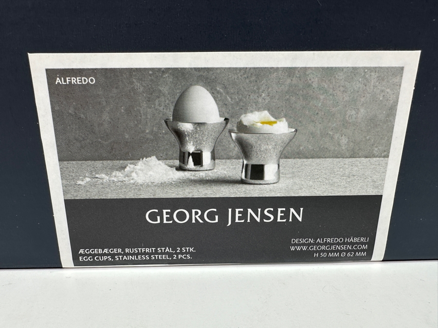 Georg Jensen Alfredo Stainless Steel Egg Cups 2'H [Photo 3]