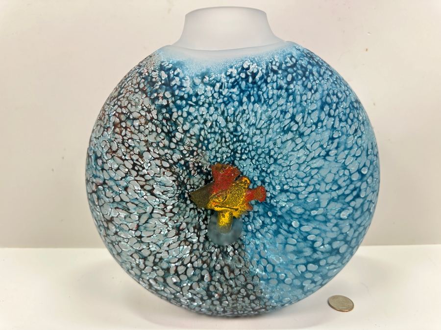 Kosta Boda Reef Art Glass Vase, Designed by Kjell Engman in 2002 10'W x 10.5'H [Photo 3]