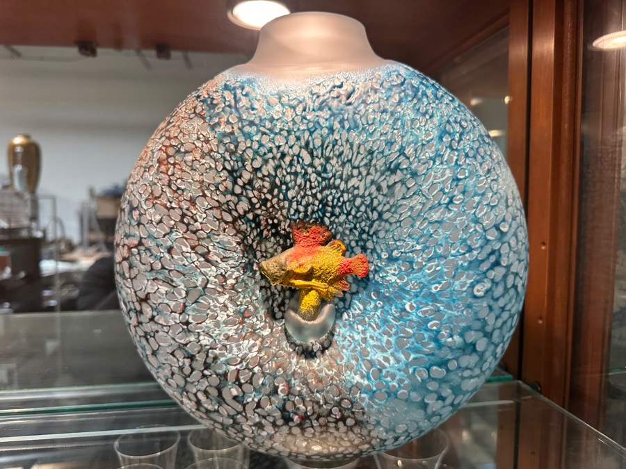 Kosta Boda Reef Art Glass Vase, Designed by Kjell Engman in 2002 10'W x 10.5'H [Photo 14]