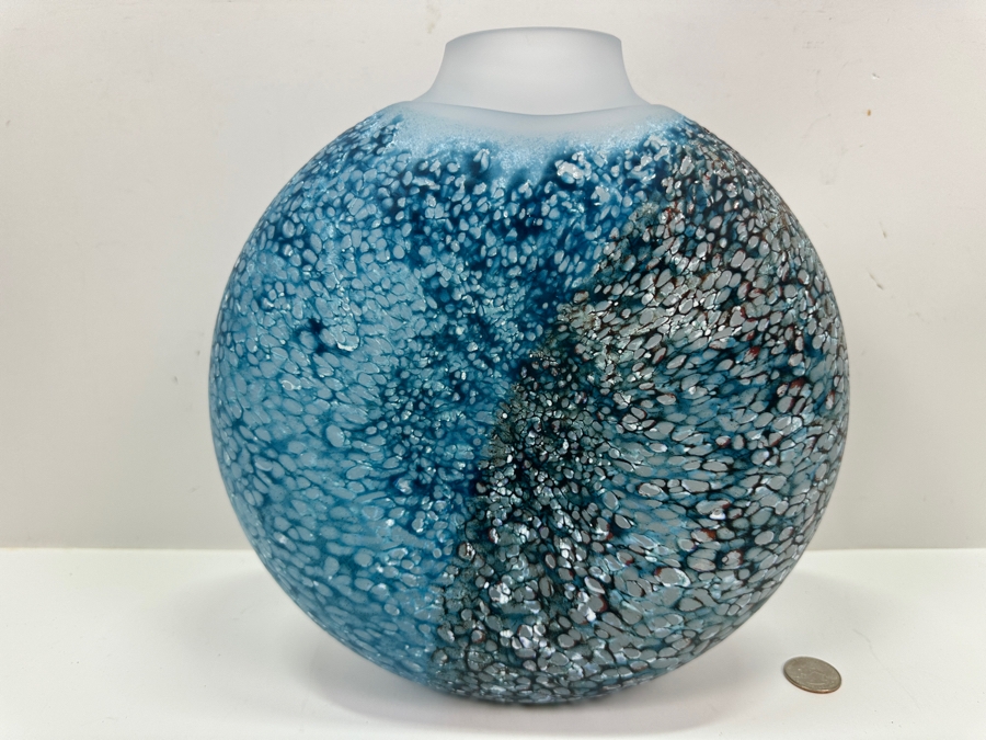 Kosta Boda Reef Art Glass Vase, Designed by Kjell Engman in 2002 10'W x 10.5'H [Photo 7]