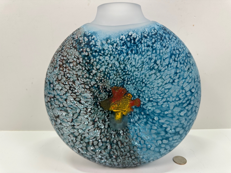 Kosta Boda Reef Art Glass Vase, Designed by Kjell Engman in 2002 10'W x 10.5'H [Photo 2]