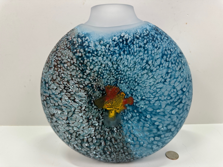 Kosta Boda Reef Art Glass Vase, Designed by Kjell Engman in 2002 10'W x 10.5'H [Photo 5]