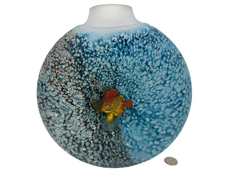 Kosta Boda Reef Art Glass Vase, Designed by Kjell Engman in 2002 10'W x 10.5'H