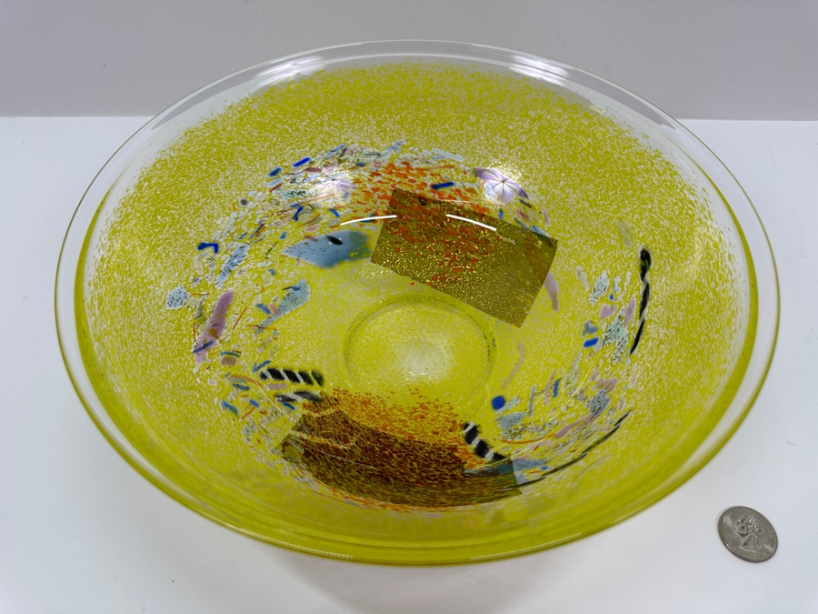 Kosta Boda Satellite Series Signed Art Glass Bowl, Designed by Bertil Vallein 10'W x 4.25'H [Photo 2]