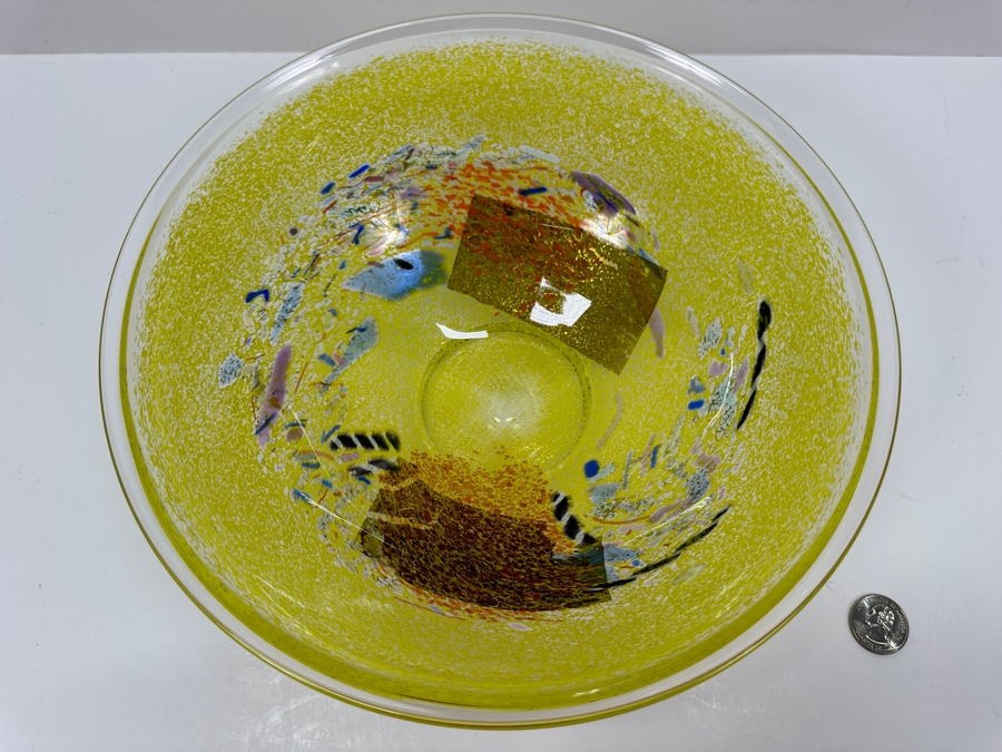 Kosta Boda Satellite Series Signed Art Glass Bowl, Designed by Bertil Vallein 10'W x 4.25'H [Photo 3]