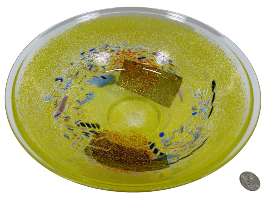 Kosta Boda Satellite Series Signed Art Glass Bowl, Designed by Bertil Vallein 10'W x 4.25'H [Photo 1]