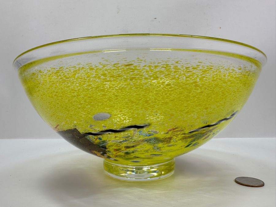Kosta Boda Satellite Series Signed Art Glass Bowl, Designed by Bertil Vallein 10'W x 4.25'H [Photo 6]