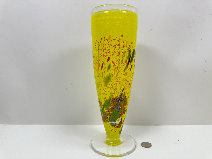 Kosta Boda Satellite Series Signed Art Glass Vase, Designed by Bertil Vallein in 1992 11.5'H [Photo 2]