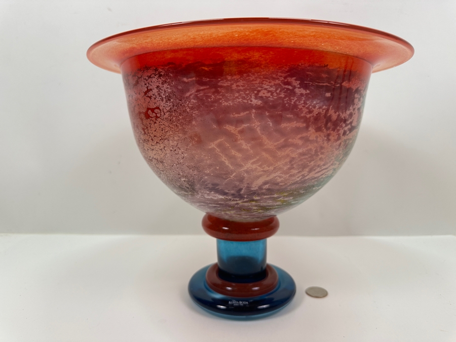 Kosta Boda Can Can Art Glass Bowl, Designed by Kjell Engman 12'W x 9.75'H [Photo 4]