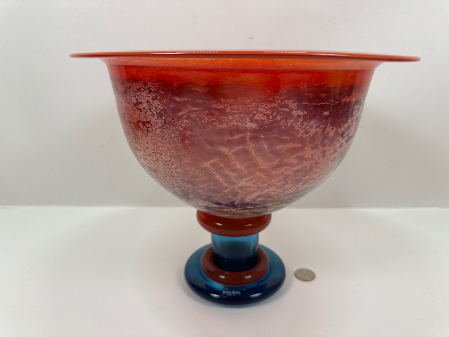 Kosta Boda Can Can Art Glass Bowl, Designed by Kjell Engman 12'W x 9.75'H [Photo 3]