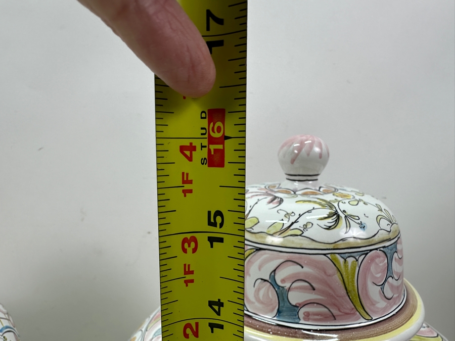 Berardos Hand Painted Portuguese Pottery Ginger Jars 16'H [Photo 11]