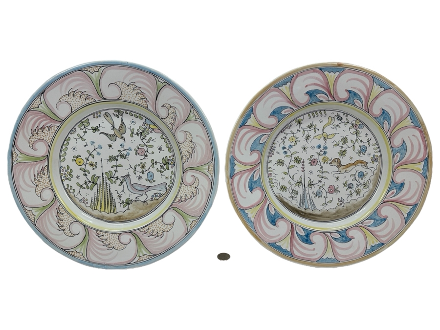 Berardos Hand Painted Portuguese Pottery Plates/Platters 13.25'W [Photo 1]