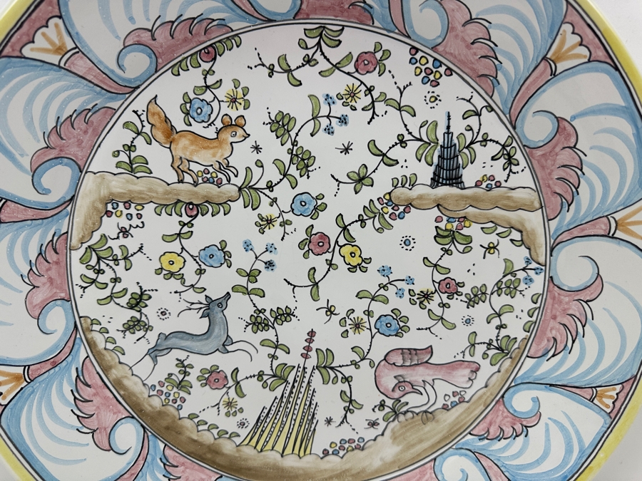 Berardos Hand Painted Portuguese Pottery Plate/Platter 14'W [Photo 3]