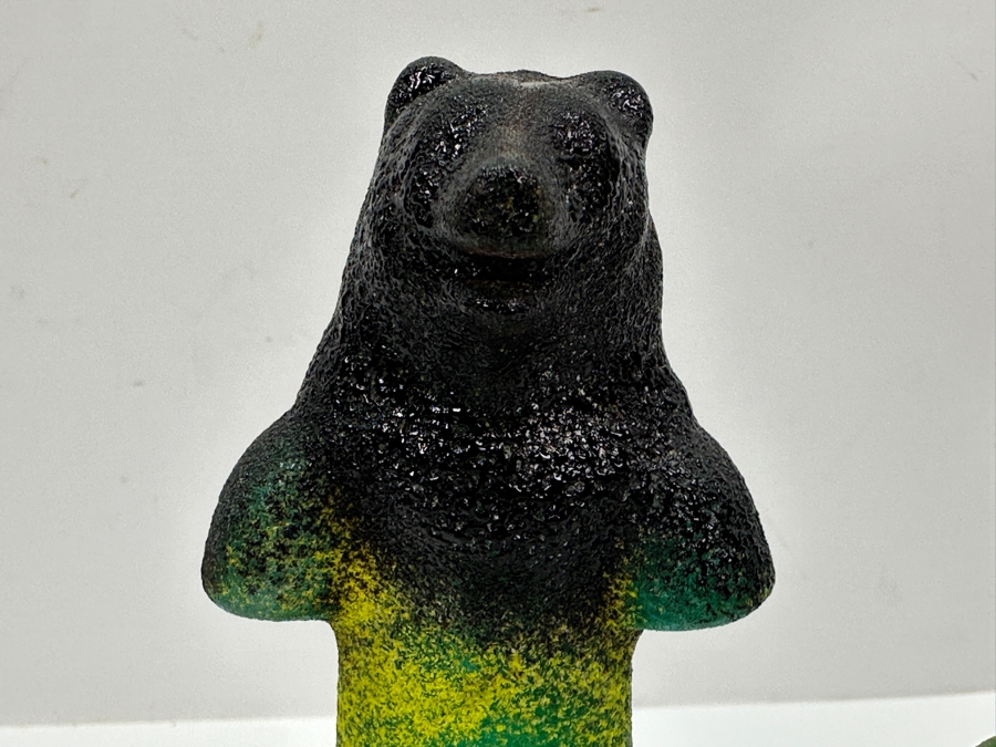 Kosta Boda Abstract Art Glass Bear and Cat Figurines, Designed by Kjell Engman 7.75'H and 6.5'H [Photo 12]