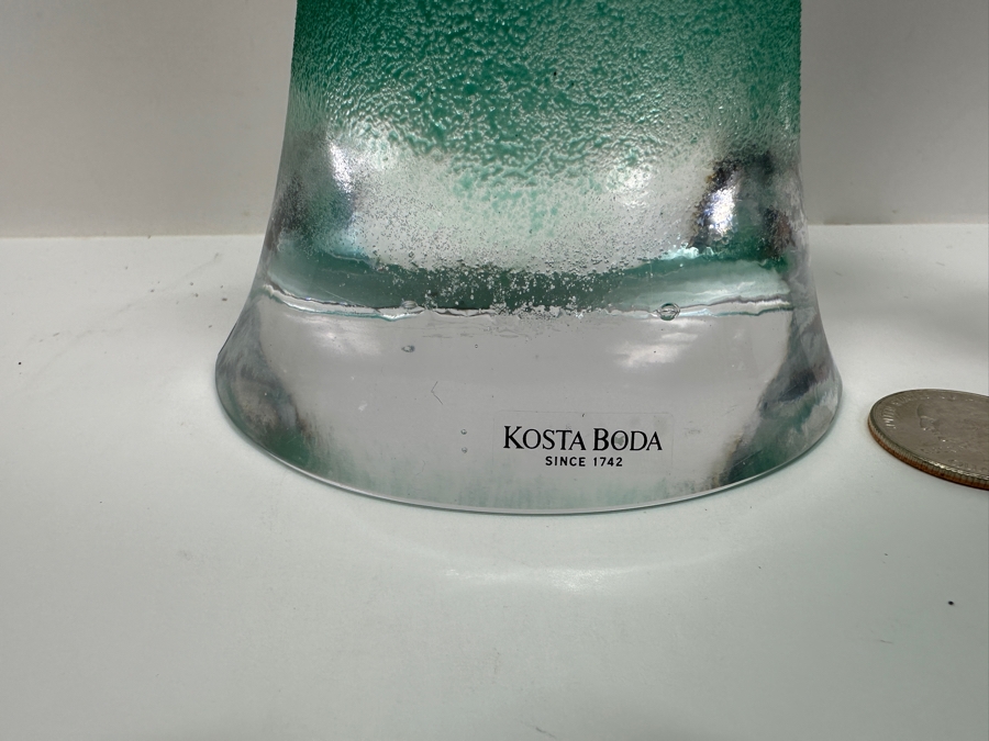 Kosta Boda Abstract Art Glass Bear and Cat Figurines, Designed by Kjell Engman 7.75'H and 6.5'H [Photo 3]