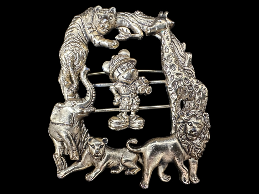 Gold Tone Disney Mickey Mouse Brooch Pin [Photo 1]