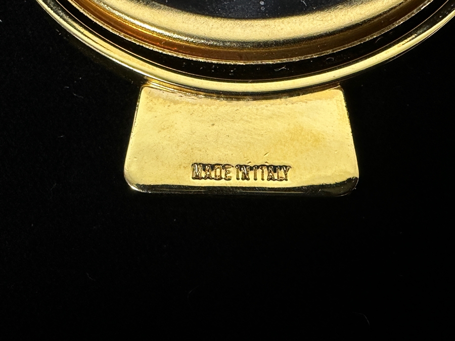 Judith Leiber Gold Tone Double Sided Travel Mirror & Comb 2.5W [Photo 7]