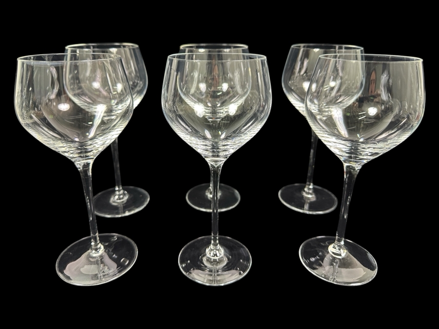 (6) Rosenthal Studio-Line Crystal Stemware Glasses Fuga Burgundy Wine 7 1/2H Replacements Value $335 [Photo 1]