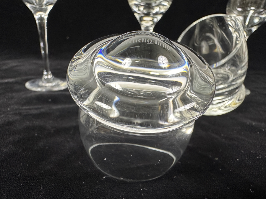 (3) Rosenthal Studio-Line Crystal Stemware Glasses Fuga Cordial Glasses 4 5/8H And (2) Rosenthal Whiskey Shot Glasses Replacements Value $117 [Photo 7]