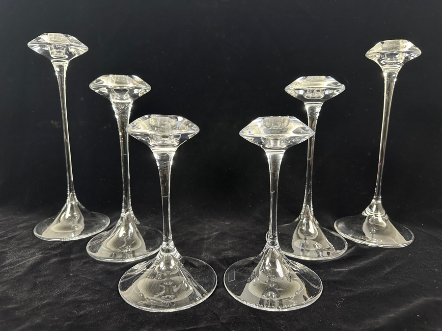 (6) Kosta Boda Swedish 'Fanfare' Mouth-Blown Glass Candlestick Holders Designed By Kjell Engman From 7'H To 11'H [Photo 3]