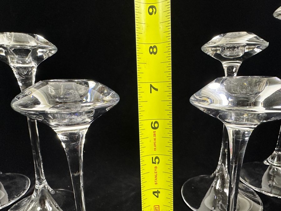 (6) Kosta Boda Swedish 'Fanfare' Mouth-Blown Glass Candlestick Holders Designed By Kjell Engman From 7'H To 11'H [Photo 12]