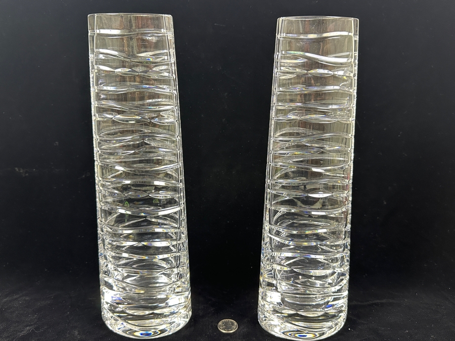 Pair Of Birks Crystal Vases 13.75'H [Photo 5]