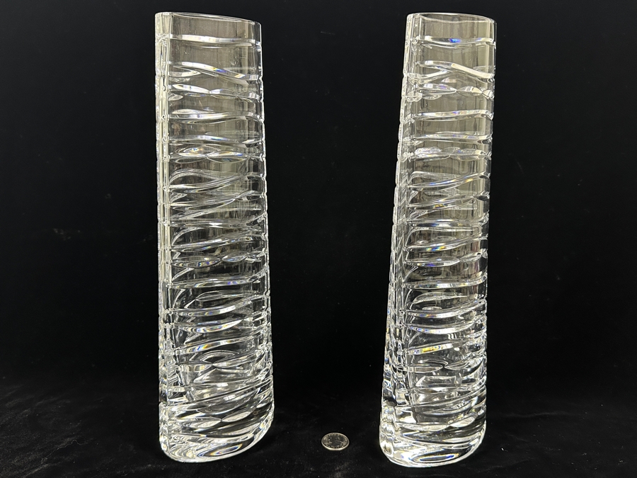 Pair Of Birks Crystal Vases 13.75'H [Photo 7]