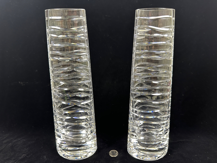 Pair Of Birks Crystal Vases 13.75'H [Photo 4]