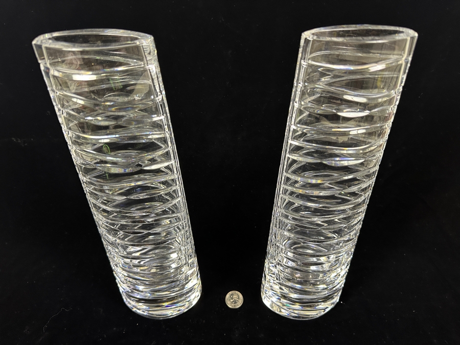 Pair Of Birks Crystal Vases 13.75'H [Photo 3]