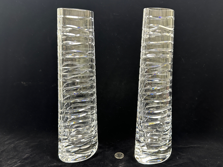 Pair Of Birks Crystal Vases 13.75'H [Photo 6]