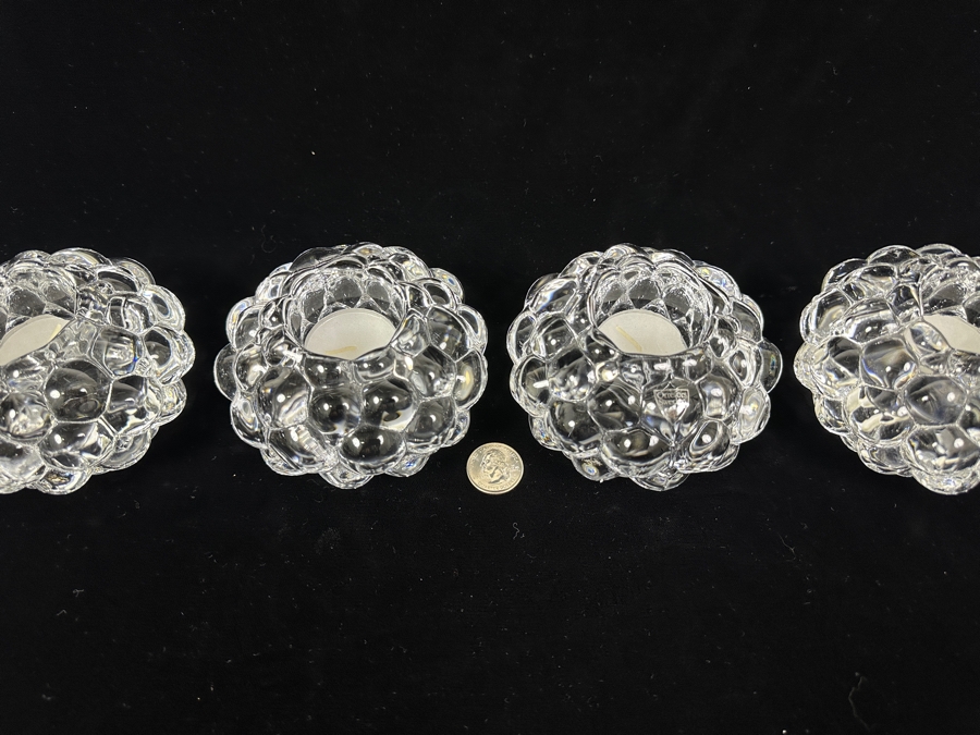 (4) Orrefors Sweden Crystal Votives 4.5W [Photo 4]