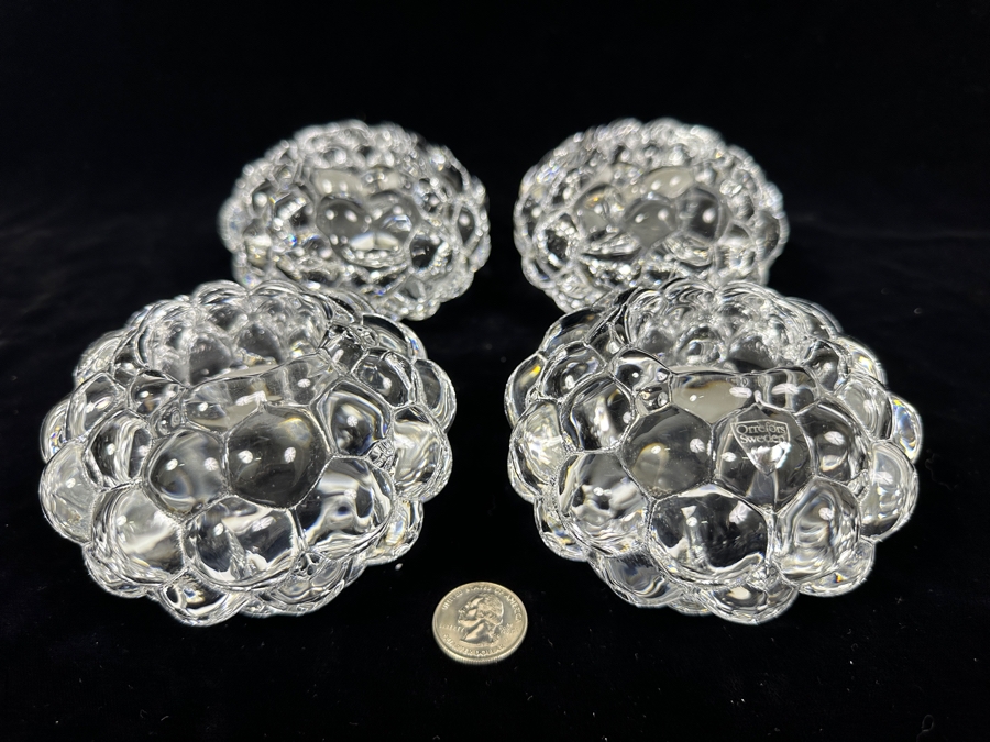 (4) Orrefors Sweden Crystal Votives 4.5W [Photo 6]