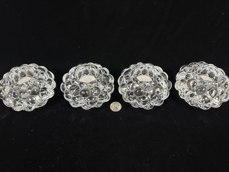 (4) Orrefors Sweden Crystal Votives 4.5W [Photo 3]