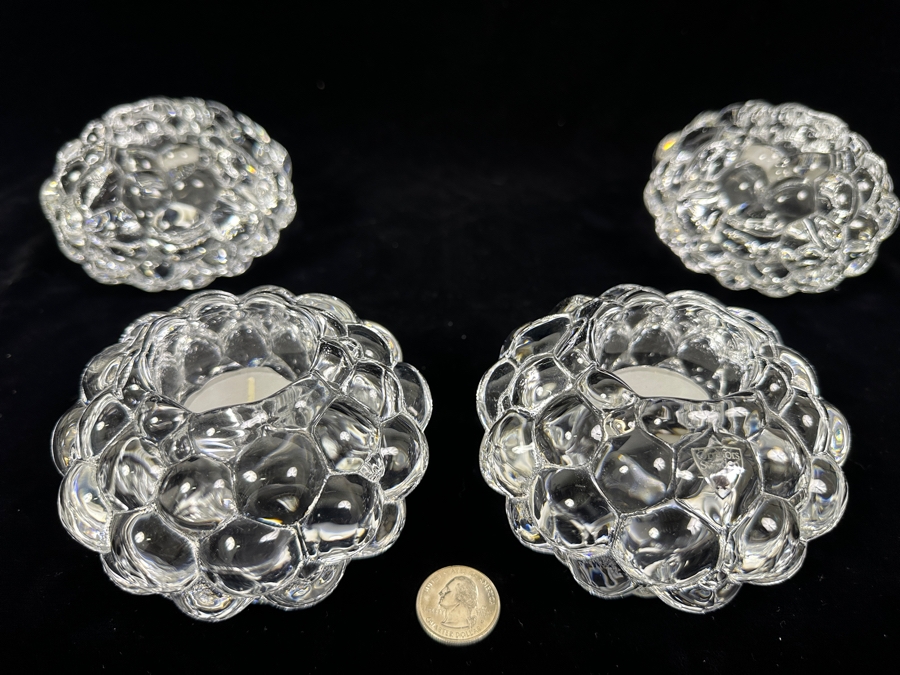 (4) Orrefors Sweden Crystal Votives 4.5W [Photo 7]