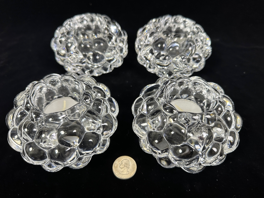 (4) Orrefors Sweden Crystal Votives 4.5W [Photo 5]