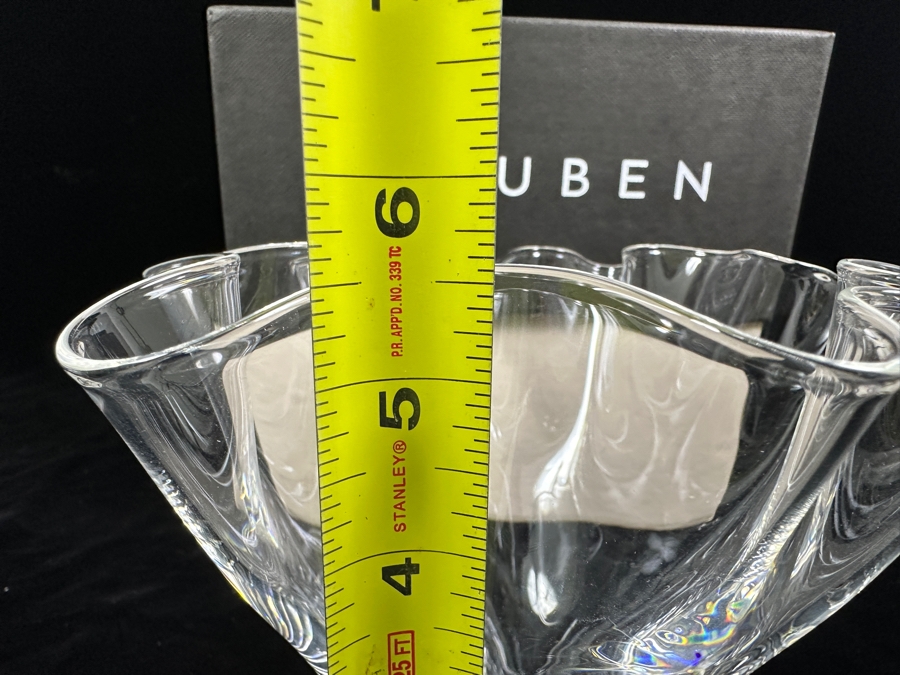 Signed Steuben Handkerchief Vase With Original Box 5.5'H Retails $675 [Photo 11]