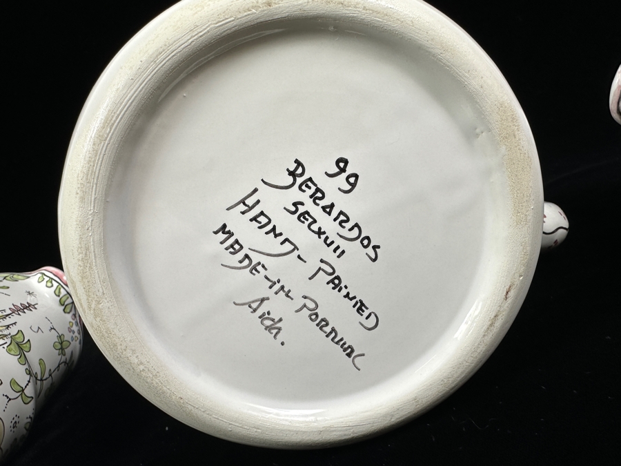 (3) Berardos Hand Painted Portuguese Pottery Pitchers 5.5'H and 7.5'H	 [Photo 6]