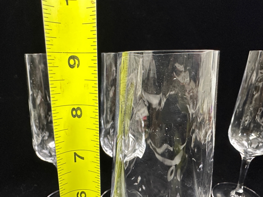 (4) Orrefors Sweden Crystal Champagne Flutes 9H [Photo 7]