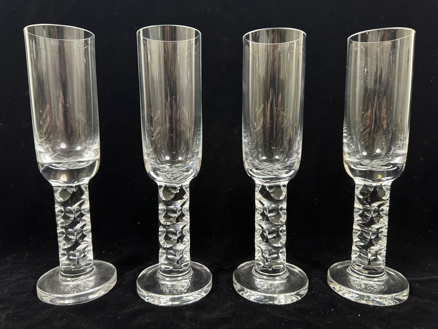 (4) Stunning Moser Glass Stemware Glasses Designed By Adolf Matura 8.75'H Estimate $400-$800 [Photo 2]