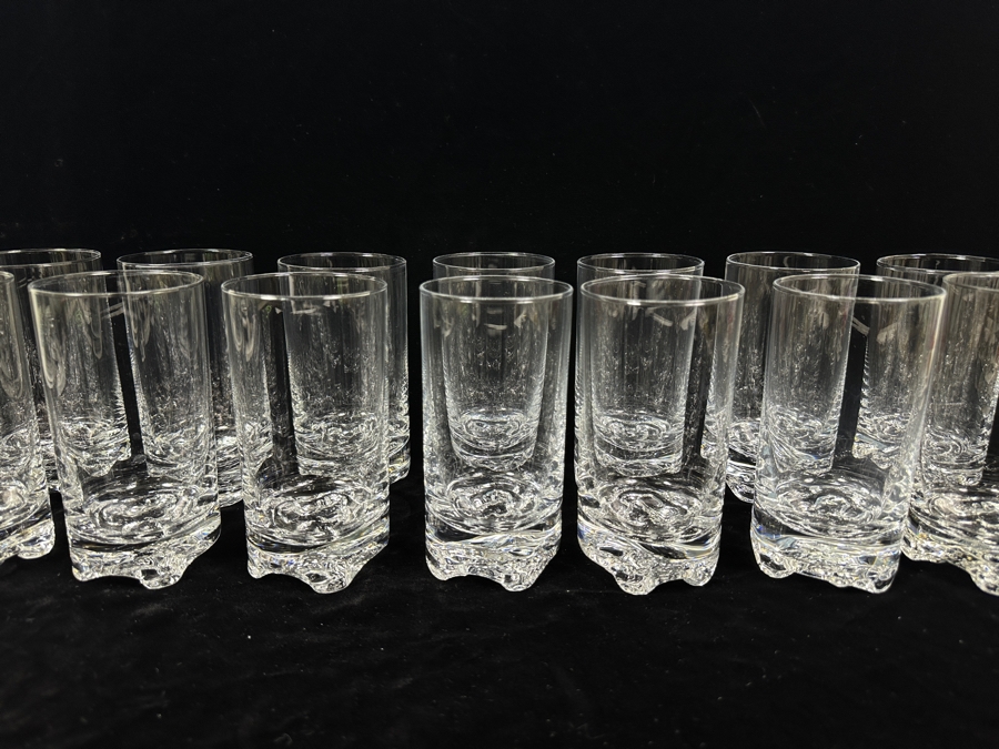 (14) Iittala Finland Gaissa Double Old Fashioned Glasses Designed By Tapio Wirkkala In 1973 Inspired By Artic Landscapes Featuring A Rocky, Textured Base Resembling Ice 5.5'H Replacements Value $1,259 [Photo 4]