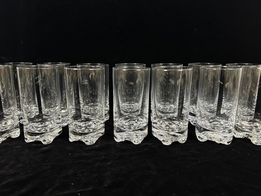(14) Iittala Finland Gaissa Double Old Fashioned Glasses Designed By Tapio Wirkkala In 1973 Inspired By Artic Landscapes Featuring A Rocky, Textured Base Resembling Ice 5.5'H Replacements Value $1,259 [Photo 5]