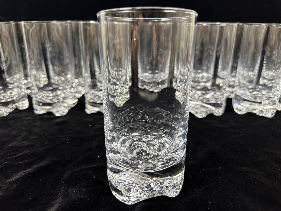 (14) Iittala Finland Gaissa Double Old Fashioned Glasses Designed By Tapio Wirkkala In 1973 Inspired By Artic Landscapes Featuring A Rocky, Textured Base Resembling Ice 5.5'H Replacements Value $1,259 [Photo 10]
