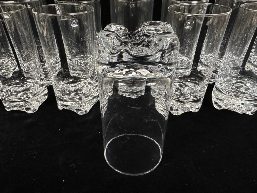 (14) Iittala Finland Gaissa Double Old Fashioned Glasses Designed By Tapio Wirkkala In 1973 Inspired By Artic Landscapes Featuring A Rocky, Textured Base Resembling Ice 5.5'H Replacements Value $1,259 [Photo 7]