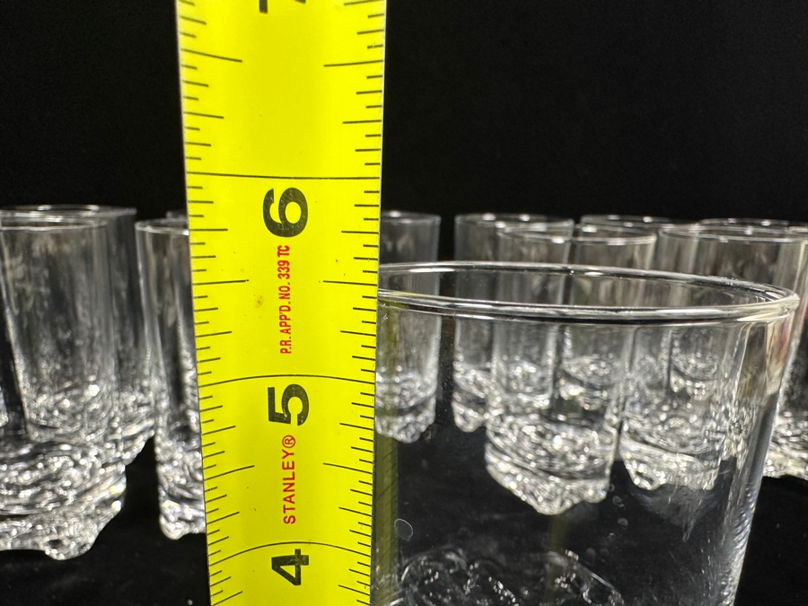 (14) Iittala Finland Gaissa Double Old Fashioned Glasses Designed By Tapio Wirkkala In 1973 Inspired By Artic Landscapes Featuring A Rocky, Textured Base Resembling Ice 5.5'H Replacements Value $1,259 [Photo 9]
