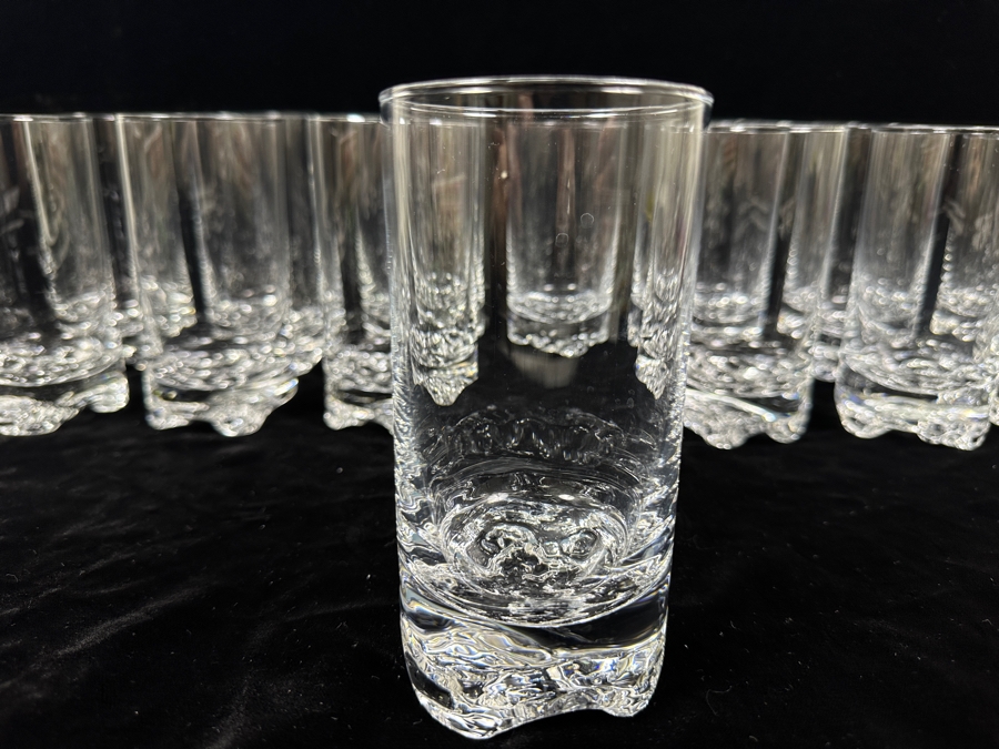 (14) Iittala Finland Gaissa Double Old Fashioned Glasses Designed By Tapio Wirkkala In 1973 Inspired By Artic Landscapes Featuring A Rocky, Textured Base Resembling Ice 5.5'H Replacements Value $1,259 [Photo 11]