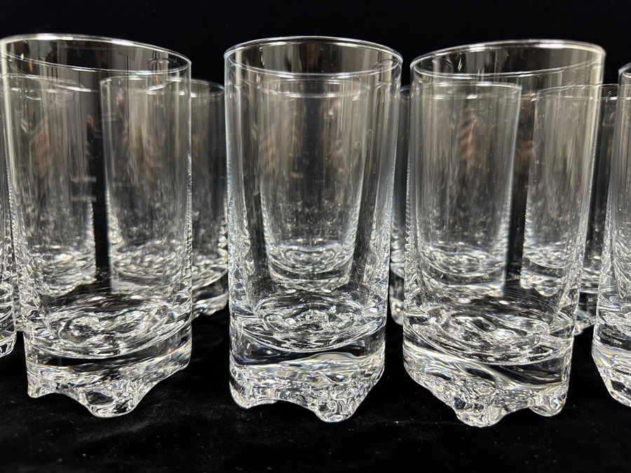 (14) Iittala Finland Gaissa Double Old Fashioned Glasses Designed By Tapio Wirkkala In 1973 Inspired By Artic Landscapes Featuring A Rocky, Textured Base Resembling Ice 5.5'H Replacements Value $1,259 [Photo 6]