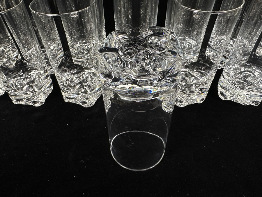 (14) Iittala Finland Gaissa Double Old Fashioned Glasses Designed By Tapio Wirkkala In 1973 Inspired By Artic Landscapes Featuring A Rocky, Textured Base Resembling Ice 5.5'H Replacements Value $1,259 [Photo 8]