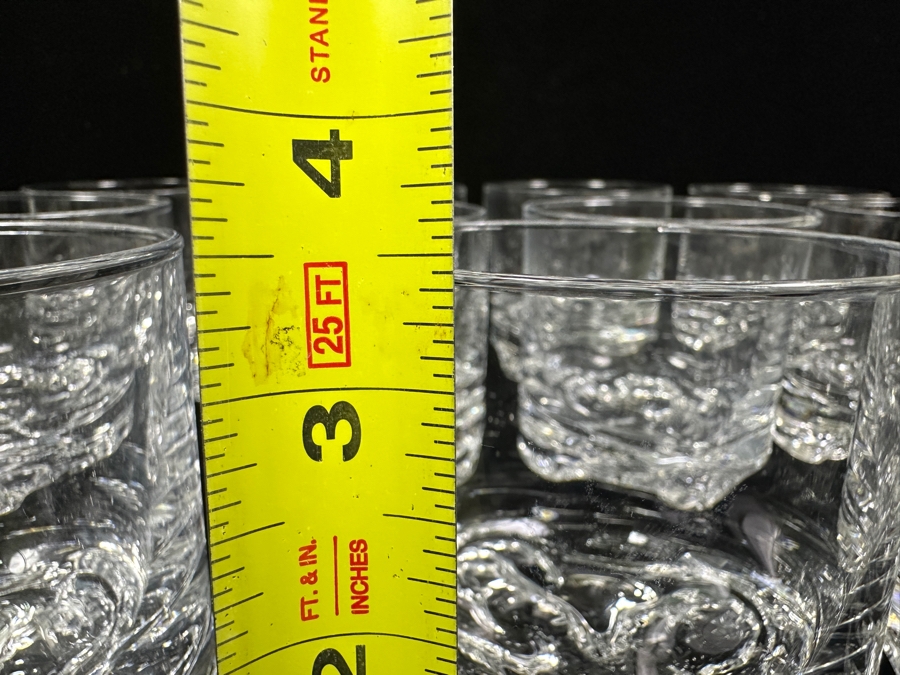 (11) Iittala Finland Gaissa Double Old Fashioned Glasses Designed By Tapio Wirkkala In 1973 Inspired By Artic Landscapes Featuring A Rocky, Textured Base Resembling Ice 3 1/2'H Replacements Value $989 [Photo 7]