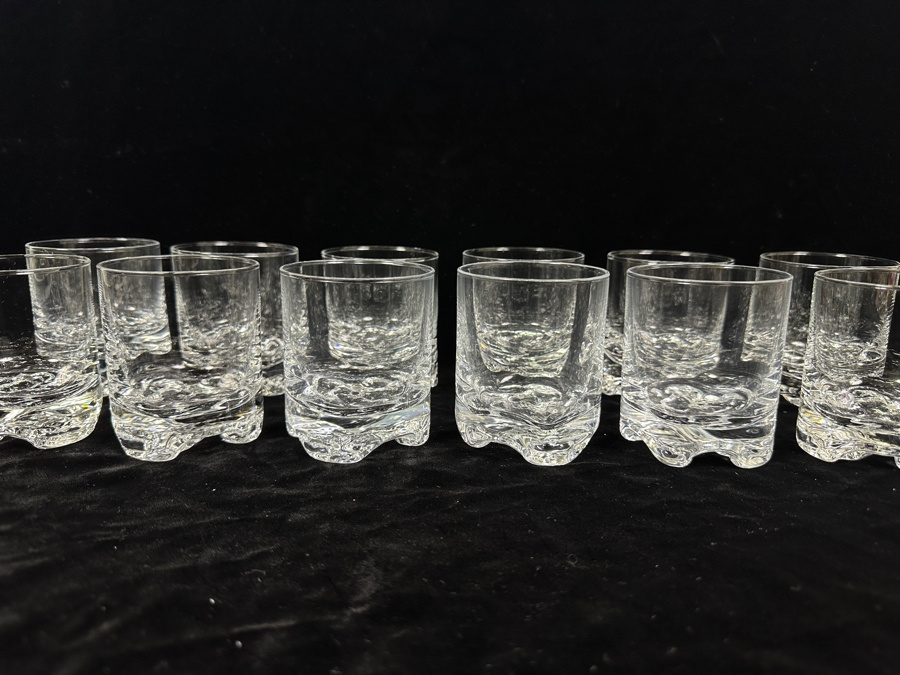 (12) Iittala Finland Gaissa Old Fashioned Glasses Designed By Tapio Wirkkala In 1973 Inspired By Artic Landscapes Featuring A Rocky, Textured Base Resembling Ice 3 3/8'H Replacements Value $719 [Photo 2]